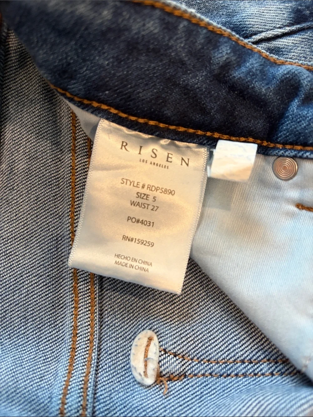 Risen Wide Leg Distressed Blue Women’s Jeans